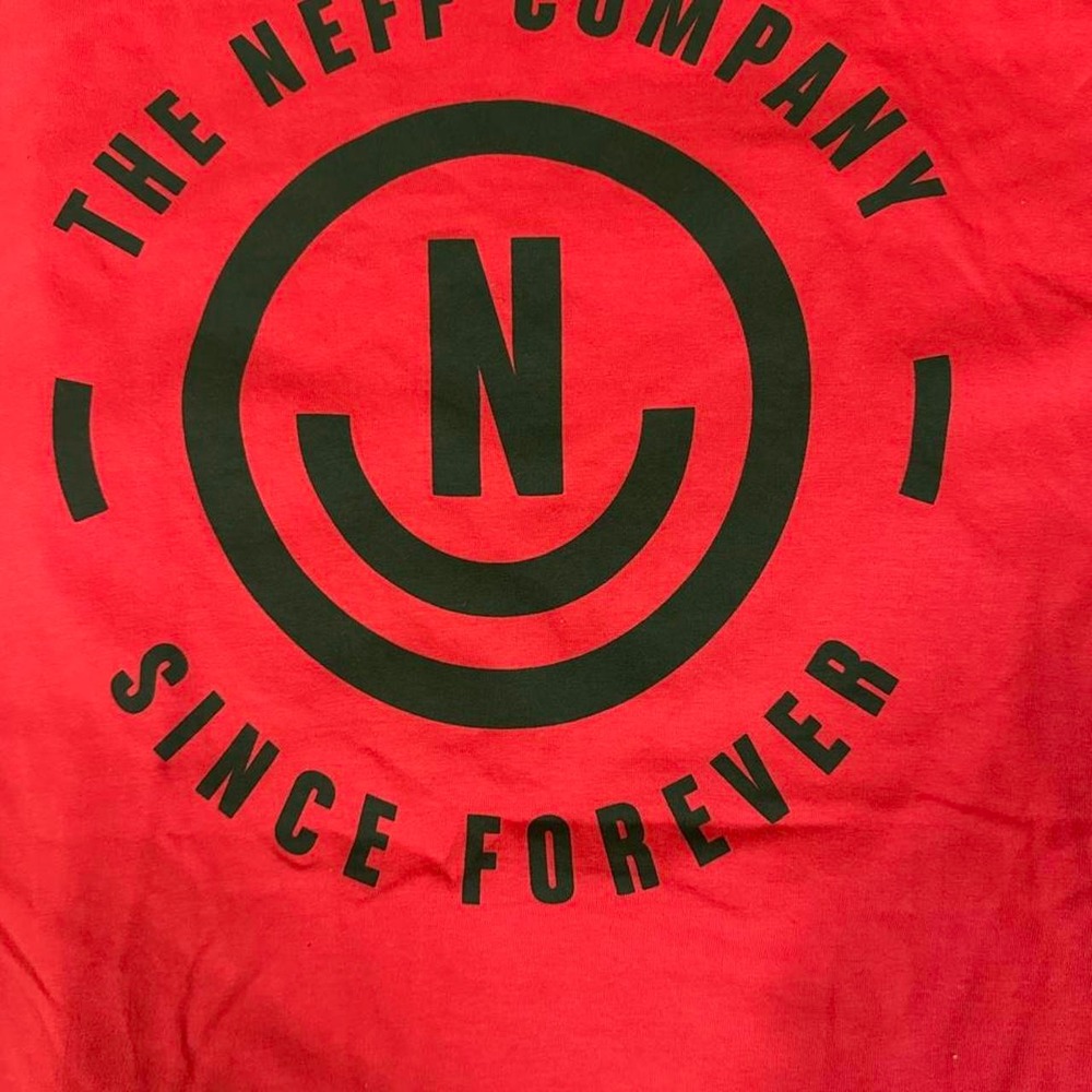 Neff Mens Graphic T-Shirt Red Short Sleeve Logo Tee XL Skate Surf Cotton